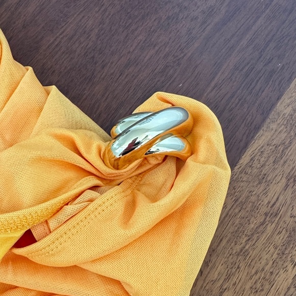 SHEIN One-Shoulder Orange Red Ombre Dress - Picture 7 of 8